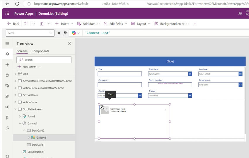 Gallery 2 in DataCard